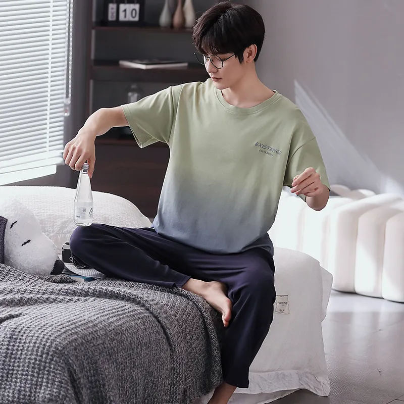 Huggy Kissy Pajama Set Men's Light Green-4