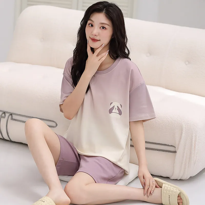 Huggy Kissy Pajama Set Women's Light Purple-3