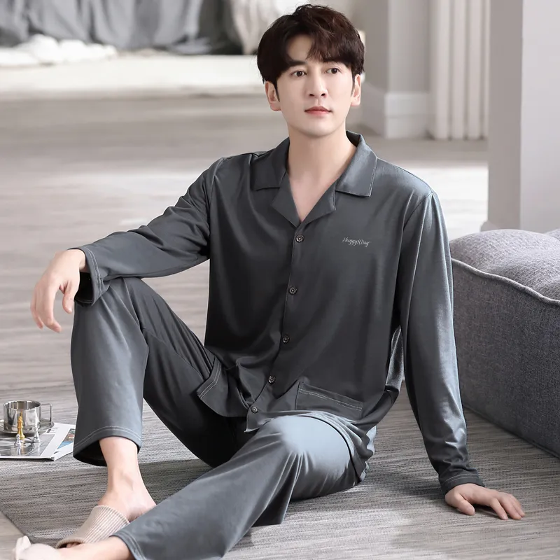 Huggy Kissy Pajama Set Men's Pencil Gray-3