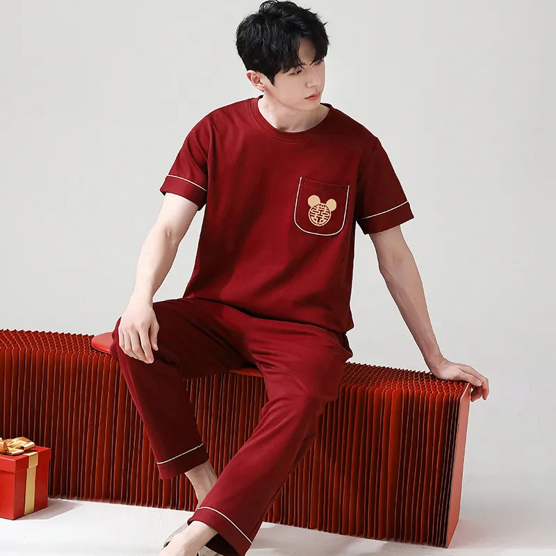 Huggy Kissy Pajama Set Men's Red-1