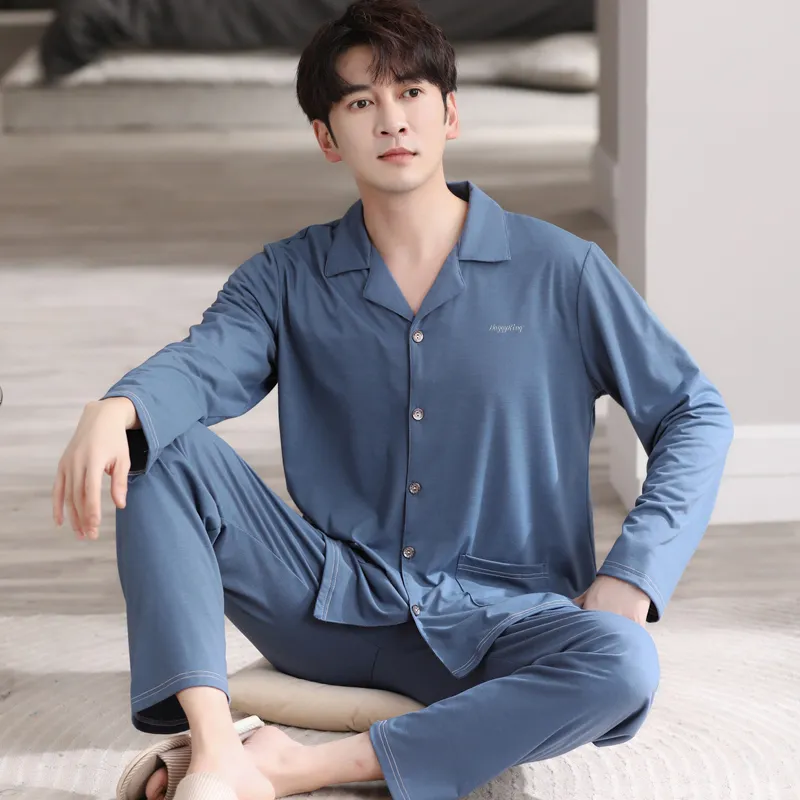 Huggy Kissy Pajama Set Men's Dusty Blue-1