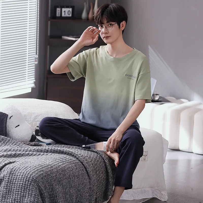 Huggy Kissy Pajama Set Men's Light Green-3
