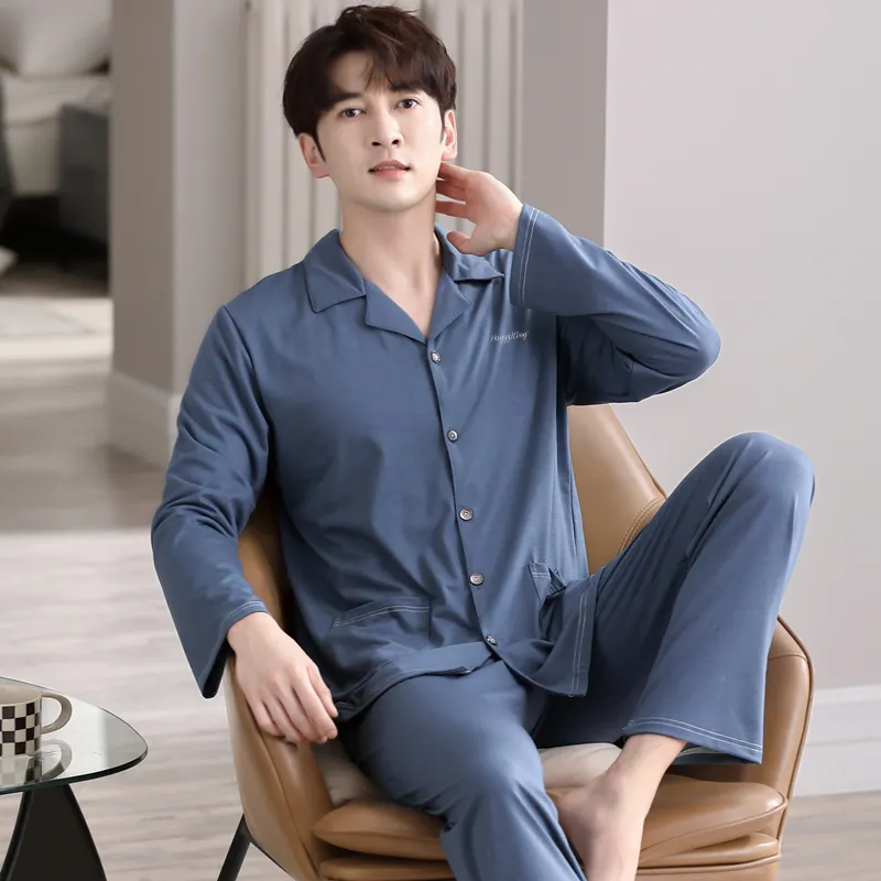 Huggy Kissy Pajama Set Men's Dusty Blue-5