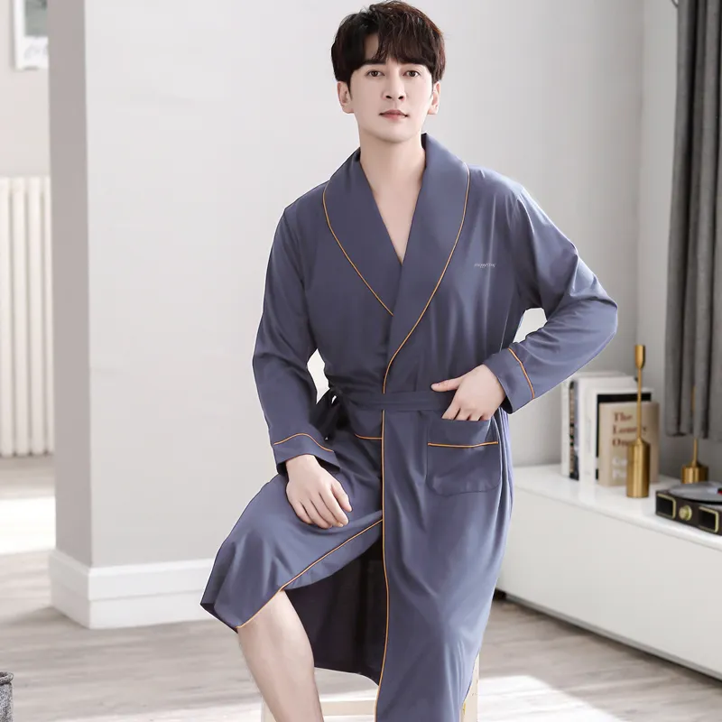 Huggy Kissy Pajama Robe Men's Dark Gray-3