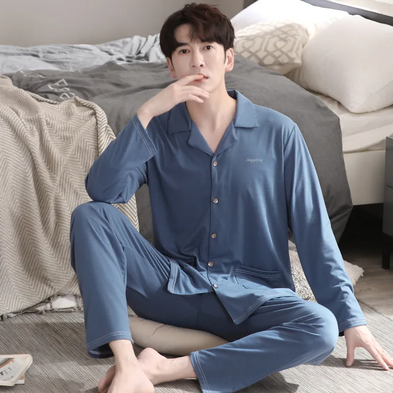 Huggy Kissy Pajama Set Men's Dusty Blue-2