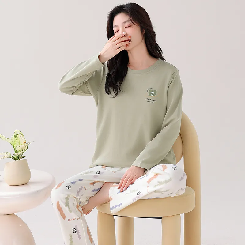 Huggy Kissy Pajama Set Women's Light Green-3