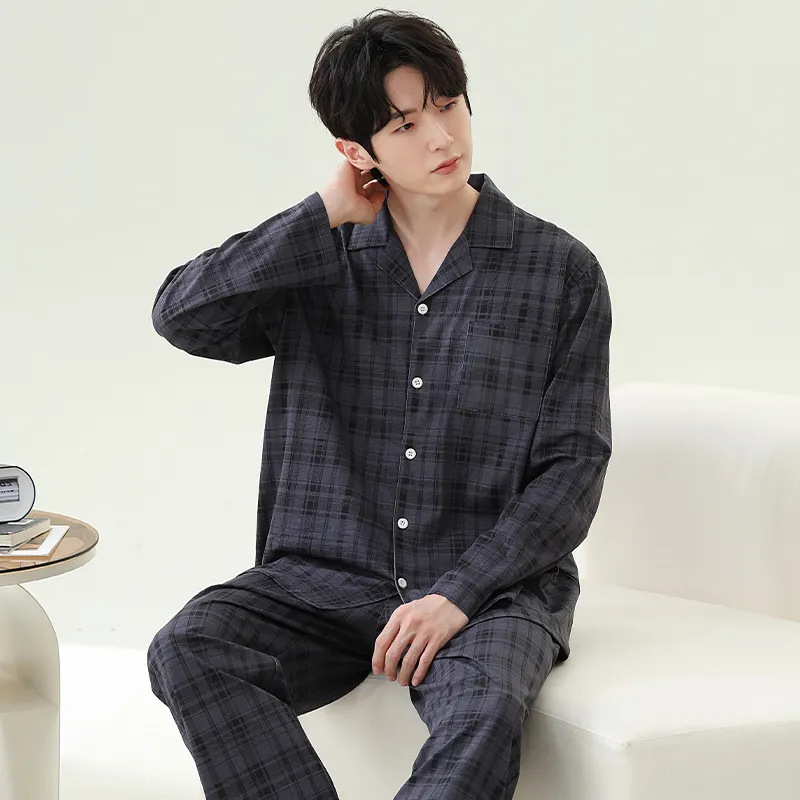 Huggy Kissy Pajama Set Men's Dark Gray-3
