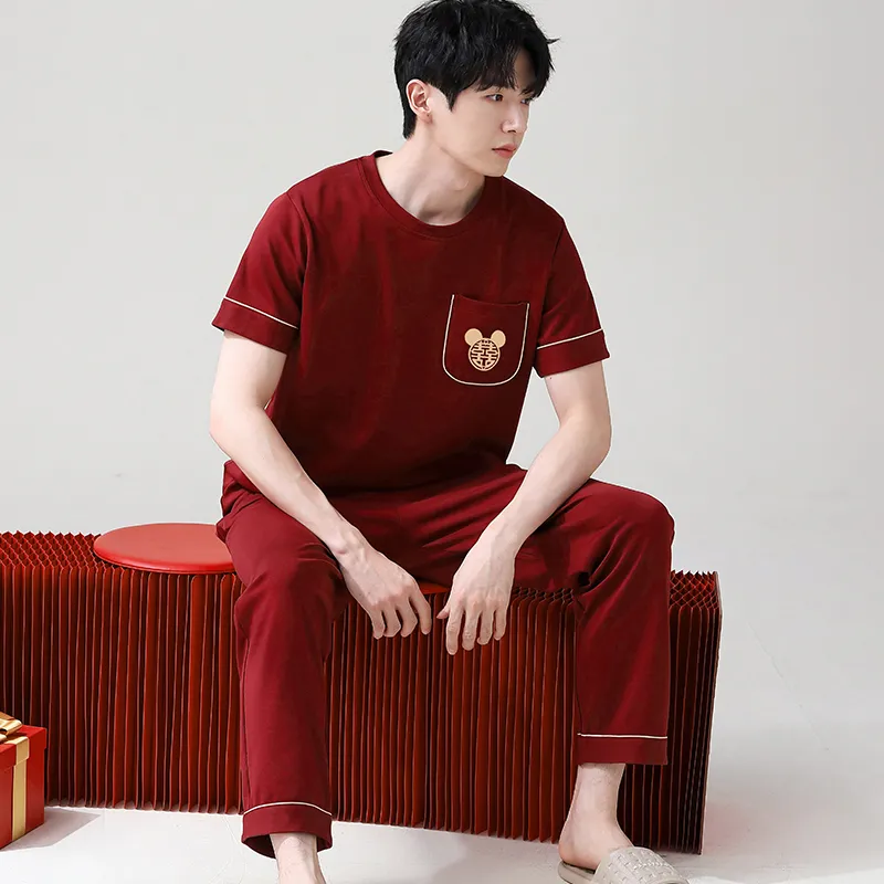 Huggy Kissy Pajama Set Men's Red-2