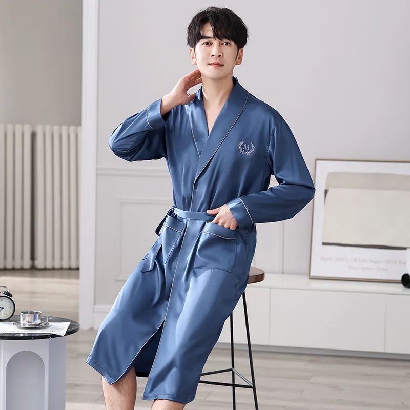 Huggy Kissy Pajama Robe Men's Blue-1