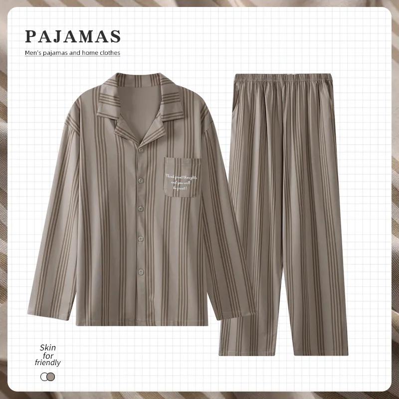 Huggy Kissy Pajama Set Men's Coffee-1