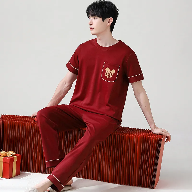 Huggy Kissy Pajama Set Men's Red-3