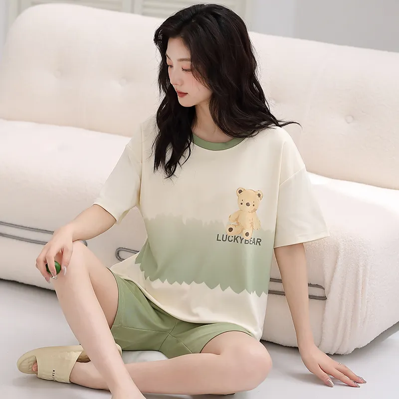 Huggy Kissy Pajama Set Women's Apricot-5