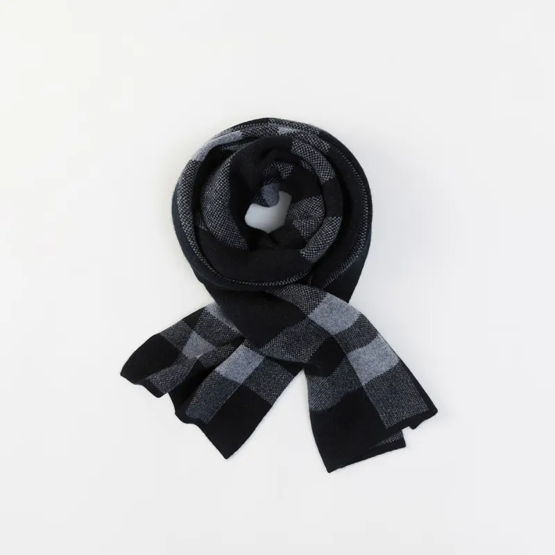 NAVIGARE Sheep Wool Knit Scarves Unisex Robin Gray Dark Rock Gray/Black-6