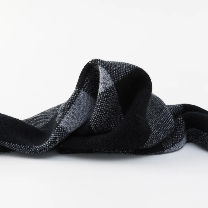 NAVIGARE Sheep Wool Knit Scarves Unisex Robin Gray Dark Rock Gray/Black-8