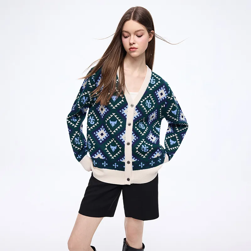 NAVIGARE Knitwear Women's Pine Forest Green/Blue-3