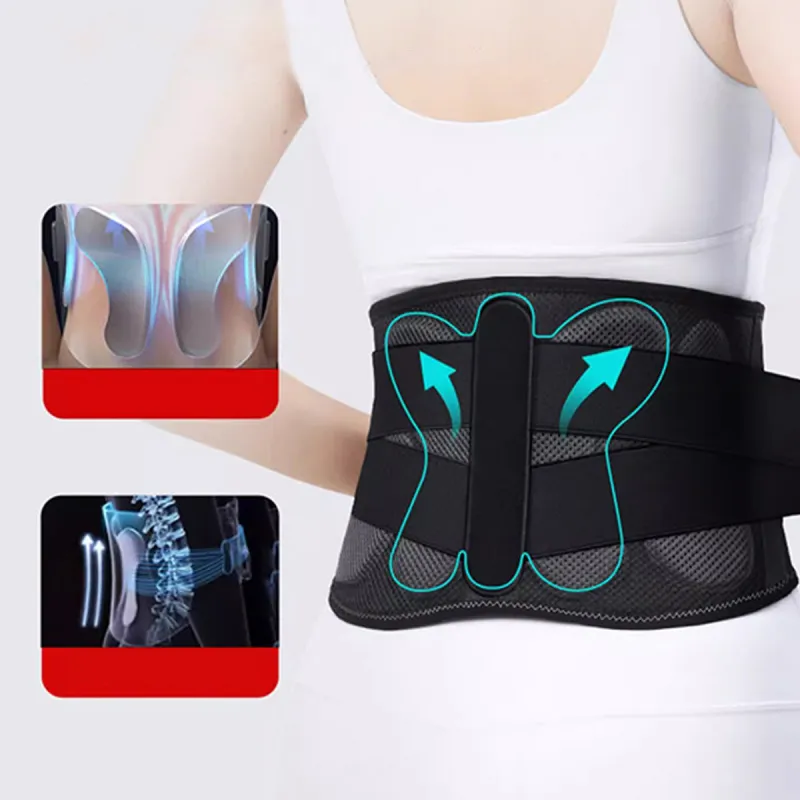 ZEAMO Back Support Braces Thermal Protective Rehabilitation Compression Breathable Black Unisex-3