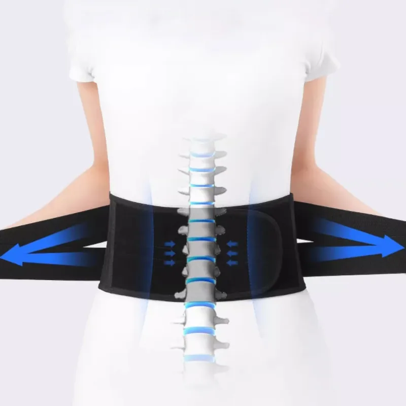 ZEAMO Back Support Braces Thermal Protective Rehabilitation Compression Breathable Black Unisex-4