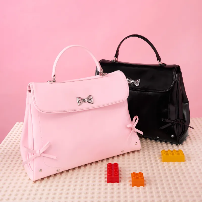 ONE TIME Synthetic Leather Backpack Regular Women's Cherry Blossom Pink/Black-1