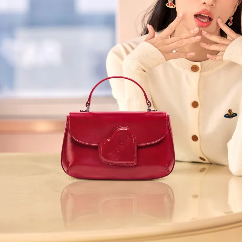 ONE TIME Synthetic Leather Backpack Regular Women's Vintage Red-1