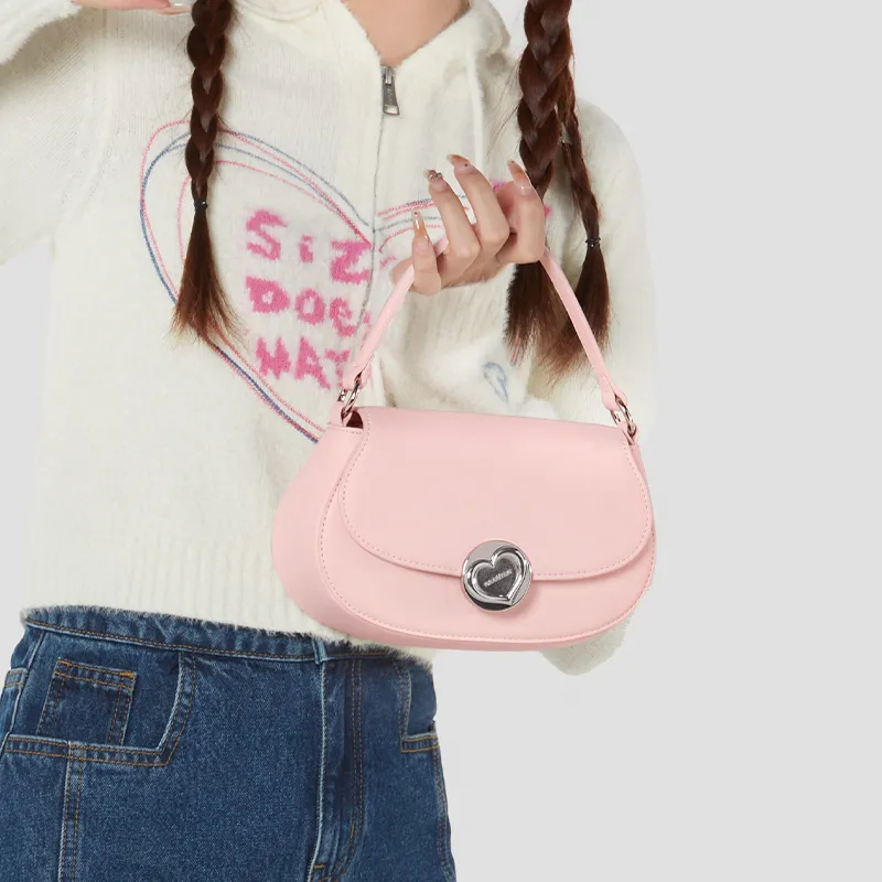 ONE TIME Synthetic Leather Crossbody Bag, Shoulder Bag Women's Cherry Blossom Pink/Red-3