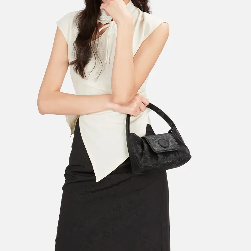 ONE TIME Synthetic Leather Shoulder Bag, Crossbody Bag, Handbag Women's Silver Gray/Black-11