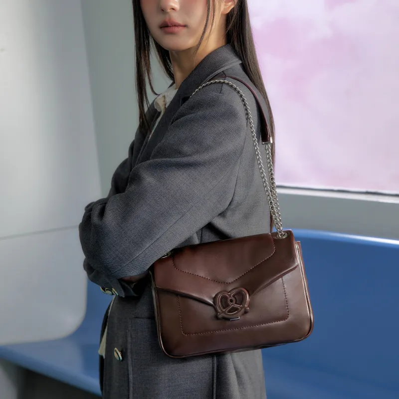 ONE TIME Synthetic Leather Shoulder Bag Crossbody Bag Regular Women's Coffee Brown-2