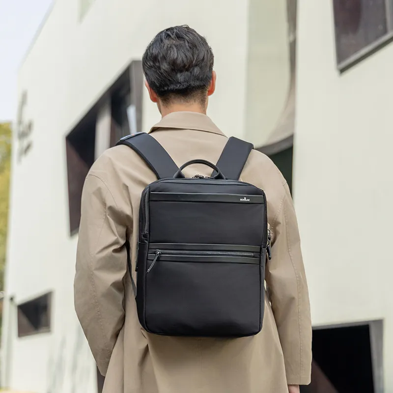 ECHOLAC Fabric Backpack Regular Men's Black-4