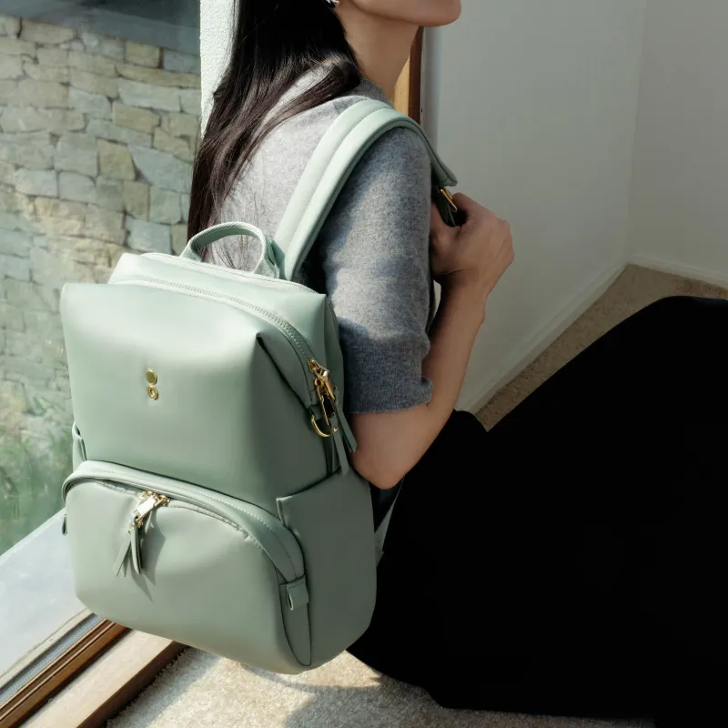 ECHOLAC Fabric Backpack Women's Gray/Pink/Black/Orange/Lake Green-19