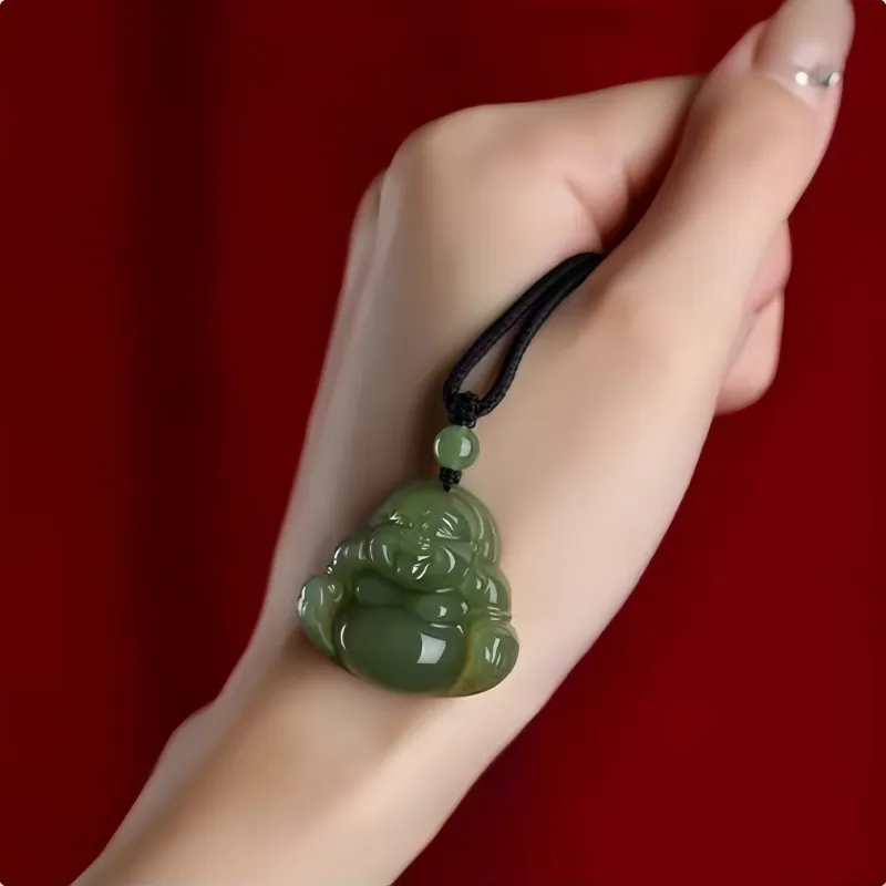 Seven Little Craftsmen Hetian Jade Necklaces Green Jade Unisex-3