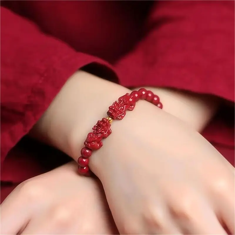 Seven Little Craftsmen Reconstructed Cinnabar Bracelets Women's-1