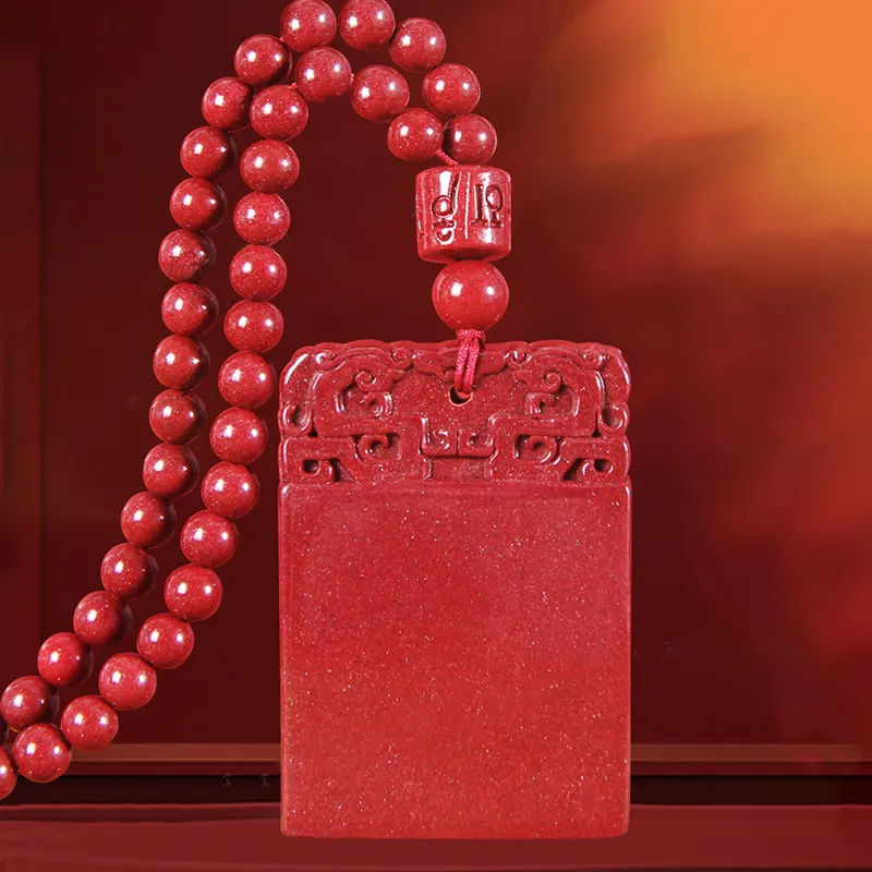 Seven Little Craftsmen Reconstructed Cinnabar Jade Pendants Unisex-4