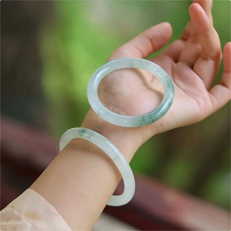 Seven Little Craftsmen Chalcedony Jade Bangles Women's-2