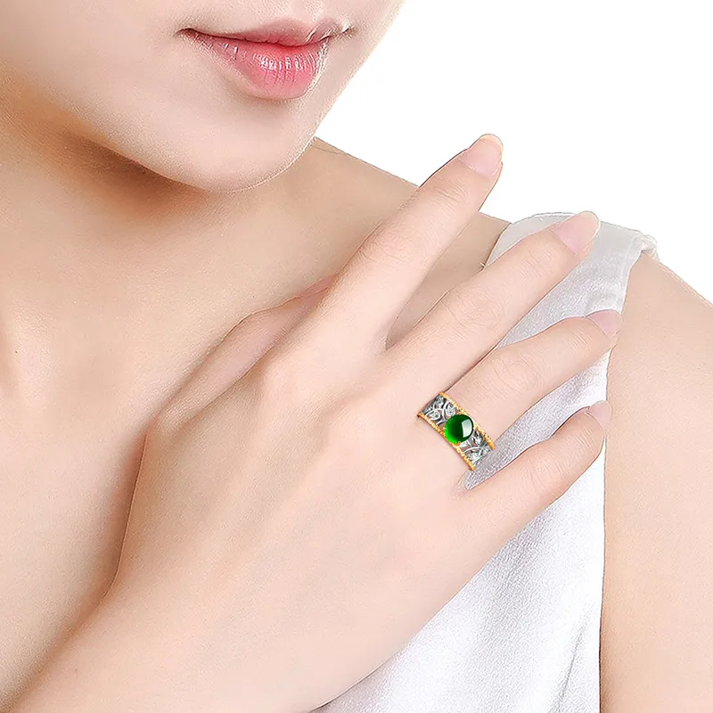 Seven Little Craftsmen Glutinous Jade Rings Unisex-1