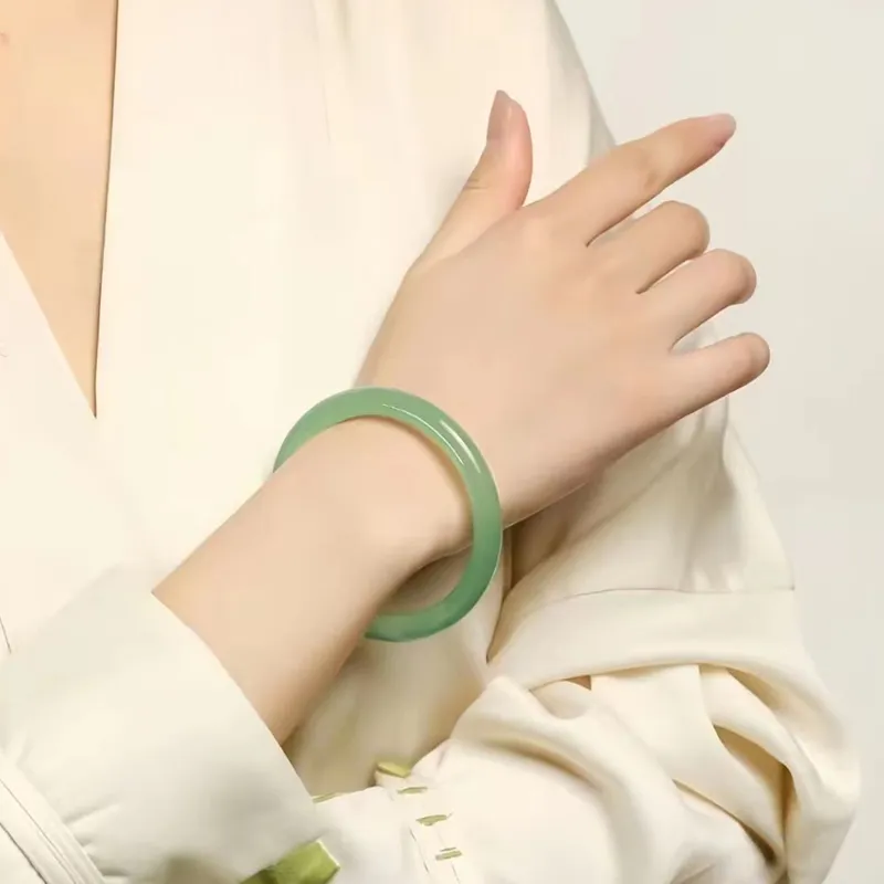 Seven Little Craftsmen Chalcedony Jade Bangles Women's-2