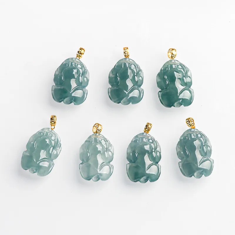 Seven Little Craftsmen Ice Glutinous Jadeite Pendants Women's-4