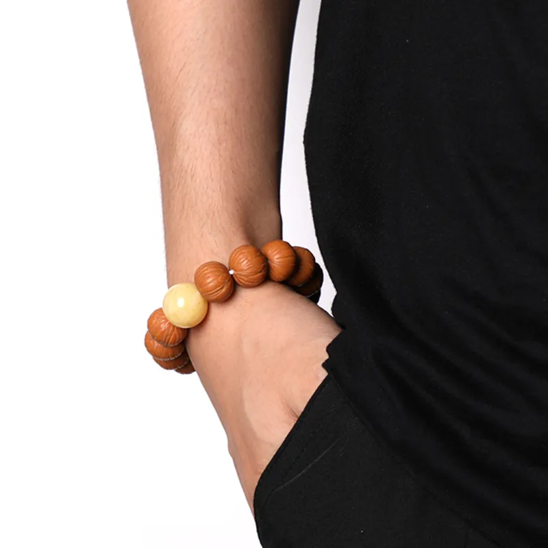 Seven Little Craftsmen Monkey Head Walnut Bracelets Unisex-3