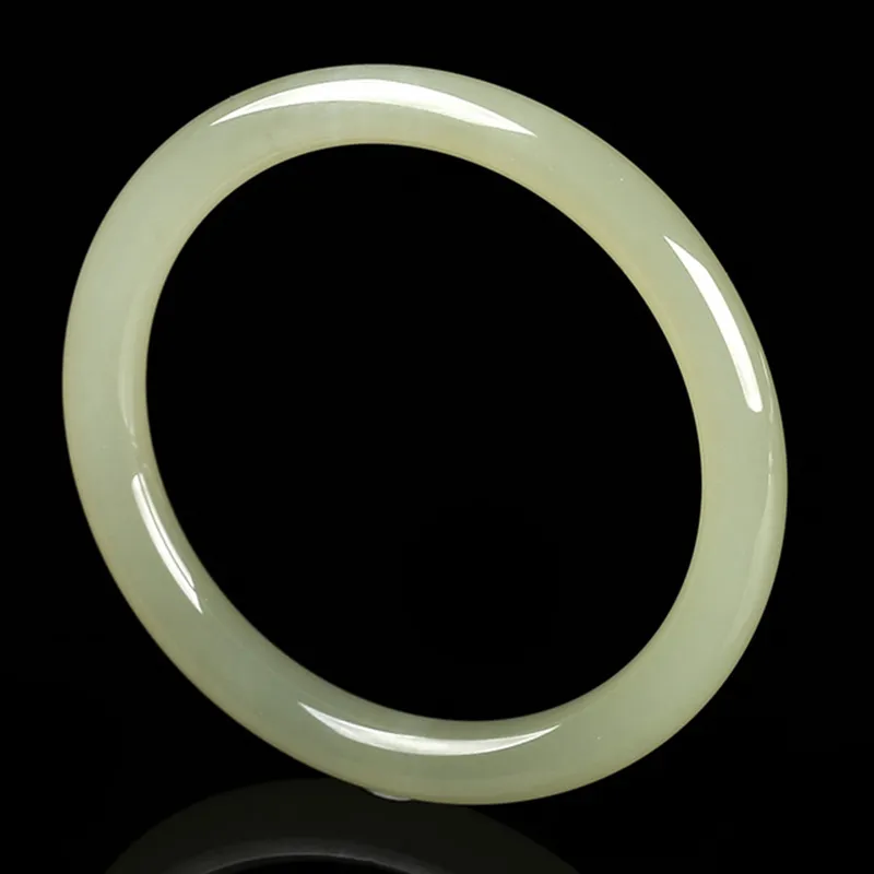 Seven Little Craftsmen Hetian Jade Bangles Pale Greenish-White Jade Women's-1