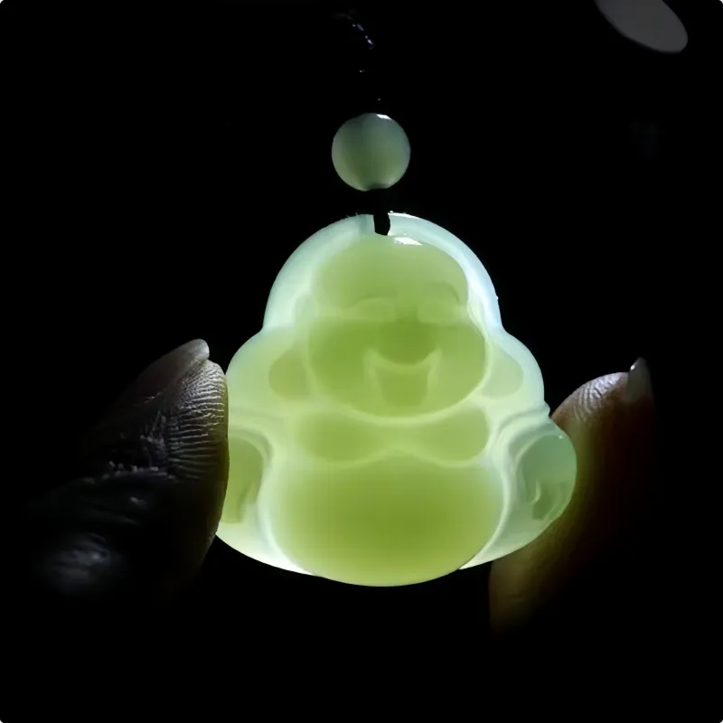 Seven Little Craftsmen Hetian Jade Necklaces Green Jade Unisex-6