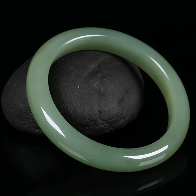 Seven Little Craftsmen Hetian Jade Bangles Green Jade Women's-3