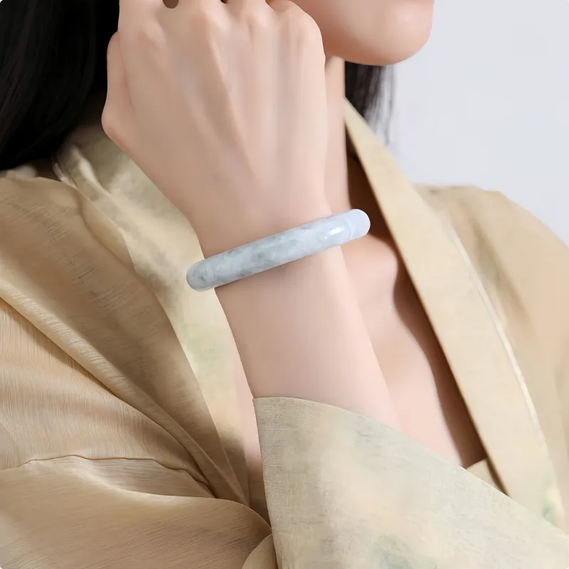 Seven Little Craftsmen Bean Type Jadeite Bangles Women's-1