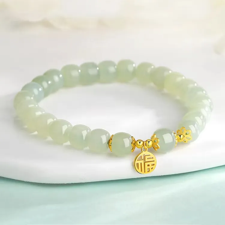 Seven Little Craftsmen Hetian Jade Bracelets Women's Pale Greenish White Jade-1