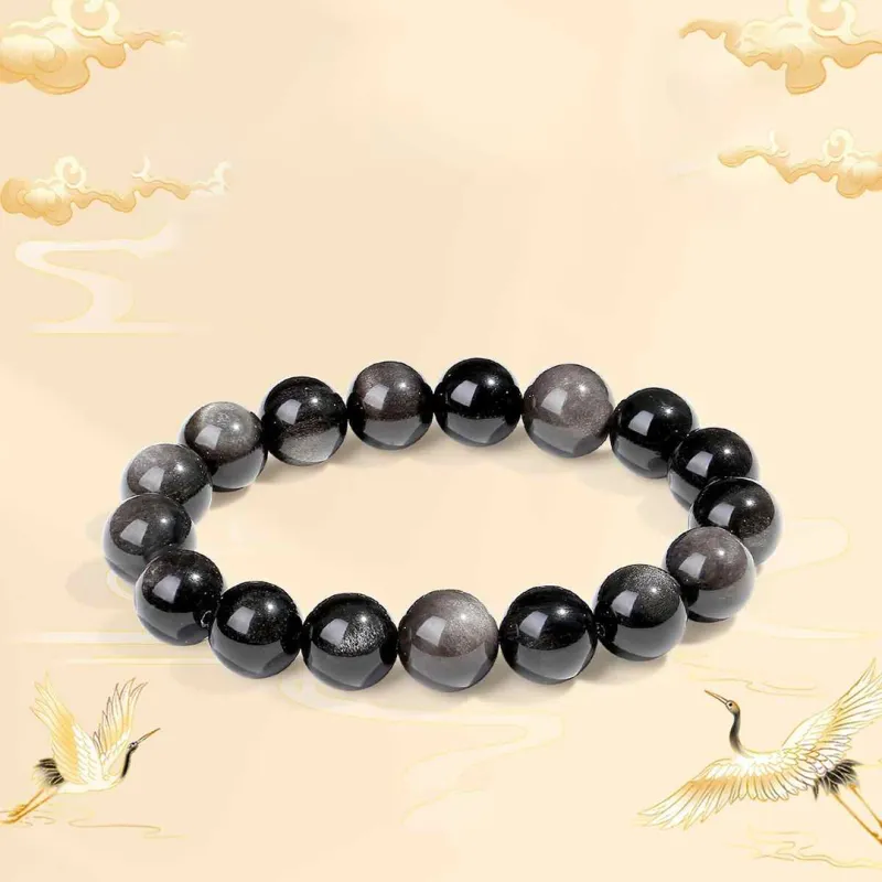 Seven Little Craftsmen Obsidian Jade Bracelets Unisex-2