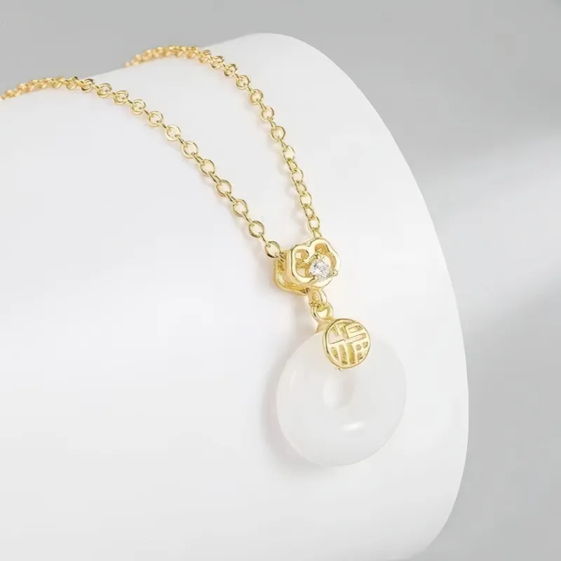 Seven Little Craftsmen Chalcedony Jade Necklaces Women's-3