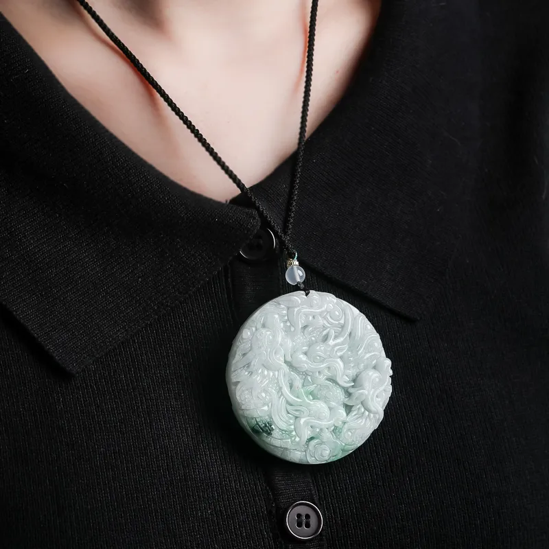 Seven Little Craftsmen Bean Type Jadeite Pendants Unisex-7