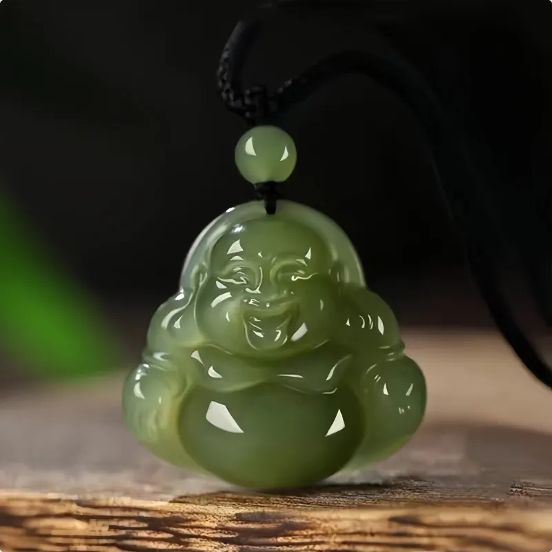 Seven Little Craftsmen Hetian Jade Necklaces Green Jade Unisex-4