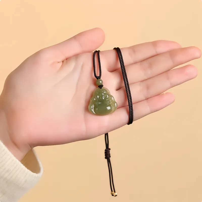 Seven Little Craftsmen Hetian Jade Necklaces Green Jade Unisex-2
