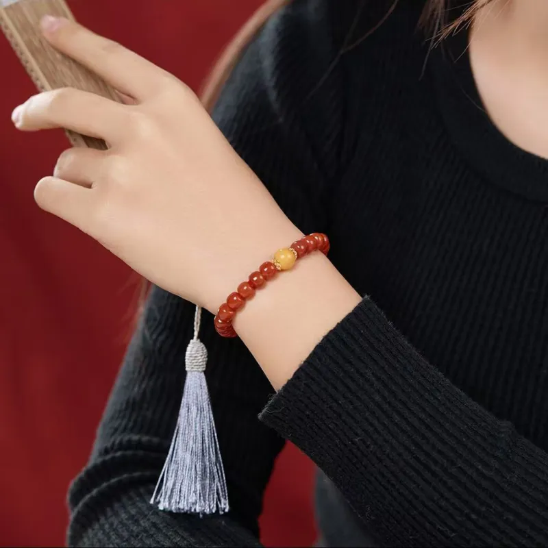 Seven Little Craftsmen Southern Red Agate Bracelets Unisex-3