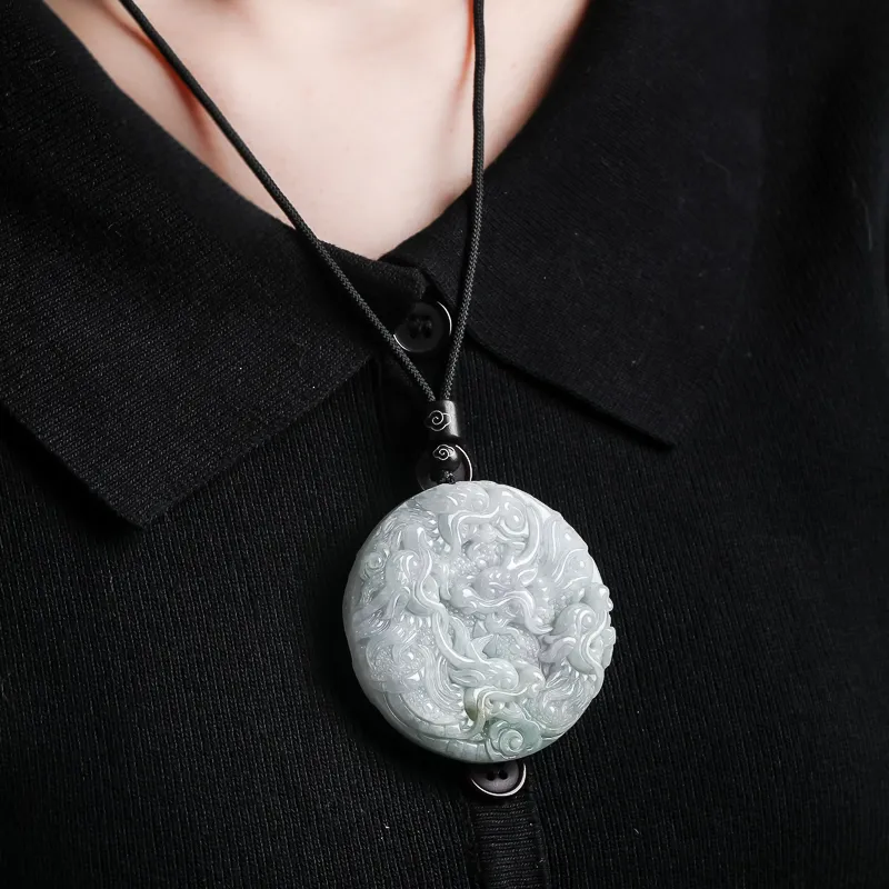 Seven Little Craftsmen Bean Type Jadeite Pendants Unisex-5