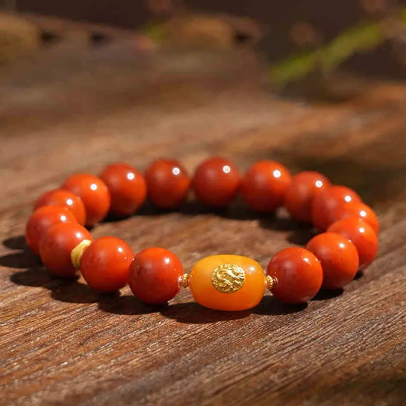 Seven Little Craftsmen Southern Red Agate Bracelets Unisex-1