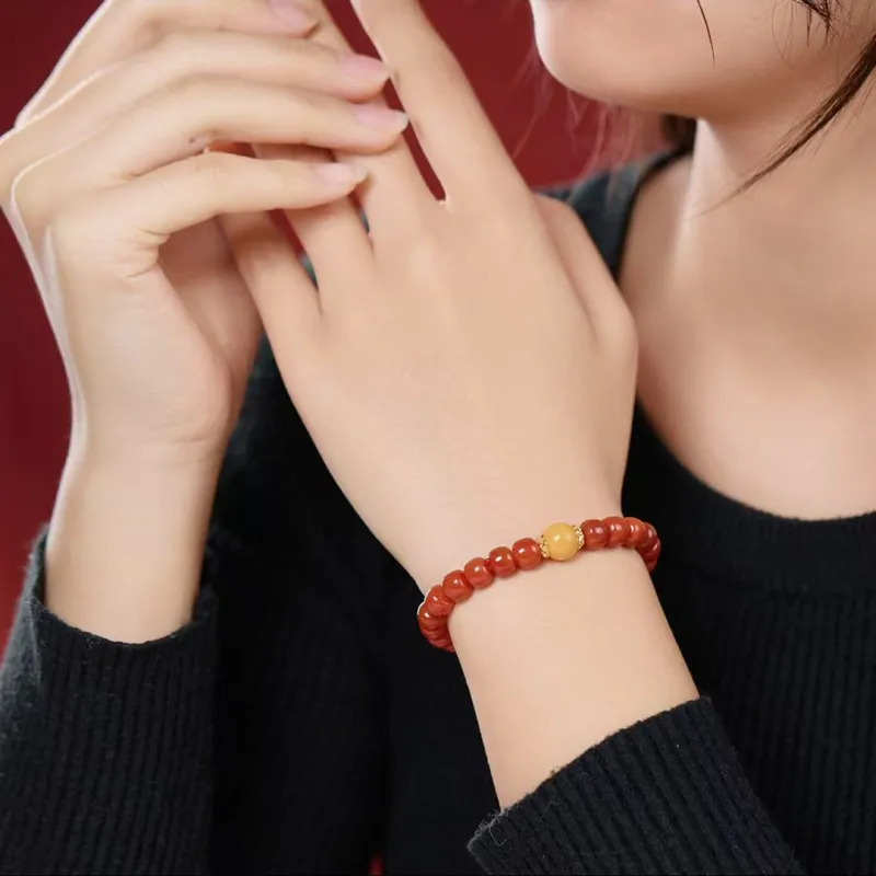 Seven Little Craftsmen Southern Red Agate Bracelets Unisex-2